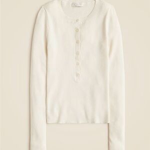NWT J. Crew Women's Henley Sweater in TENCEL BLEND